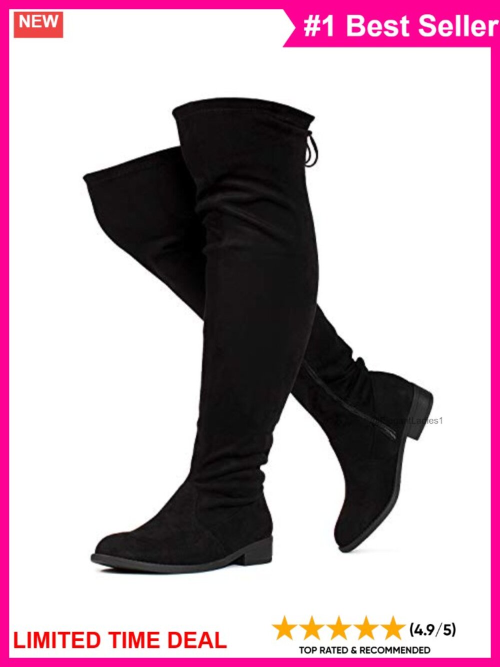 Wide Calf Stretchy Over The Knee Low Heel Vegan Boots